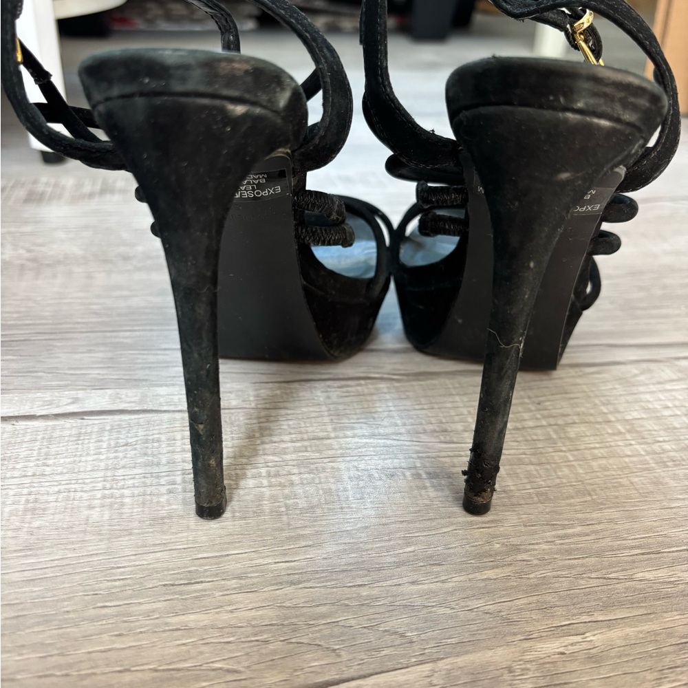 Steve Madden Black Multi-Strap Heels - Picture 5 of 7